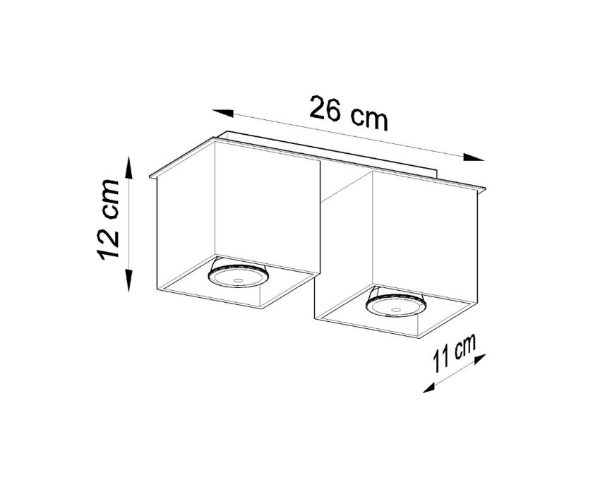 Lubinis šviestuvas QUAD 2 baltas