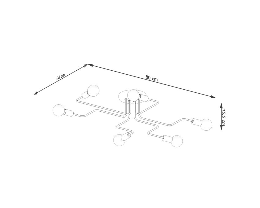 Šviestuvas VECTOR 6 baltas