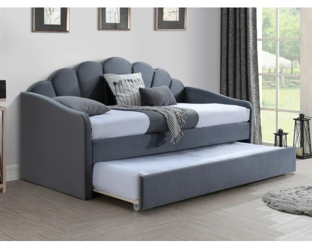 Lova BEL Aksomas, 90X200 Pilka 14 2