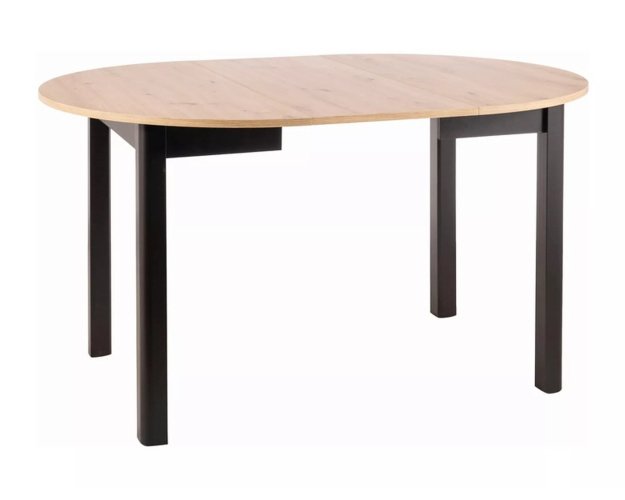 Stalas DA Ąžuolas Artisan / Juoda, MAT (102-142) 2