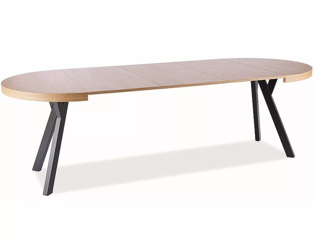 Stalas DOM Natūrali faneruotė, Ąžuolas/Juoda, FI 100 (100-250) 2