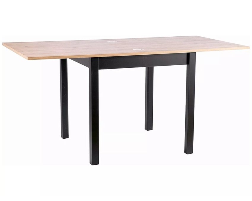 Stalas FL ąžuolas/juoda – ištraukiamas 80–160 × 80 cm