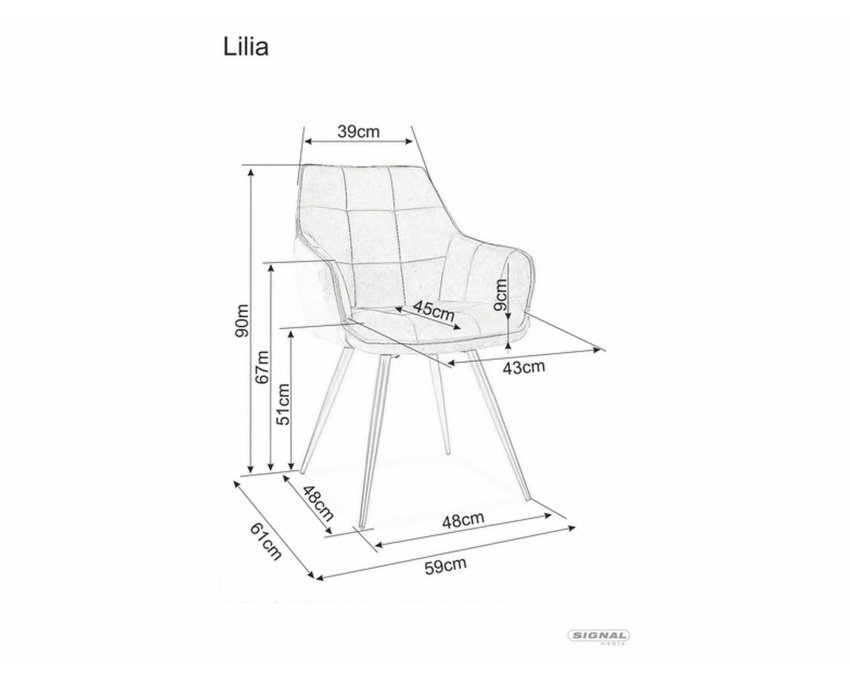 Kėdė LIL Aksomas, Juoda/Pilka 14