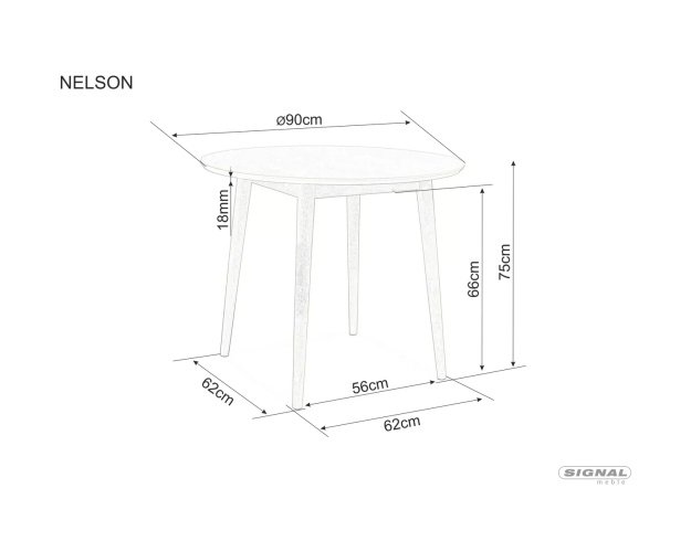 Stalas iš ąžuolo, medaus spalvos Ø90 cm – NEL Ąžuolas