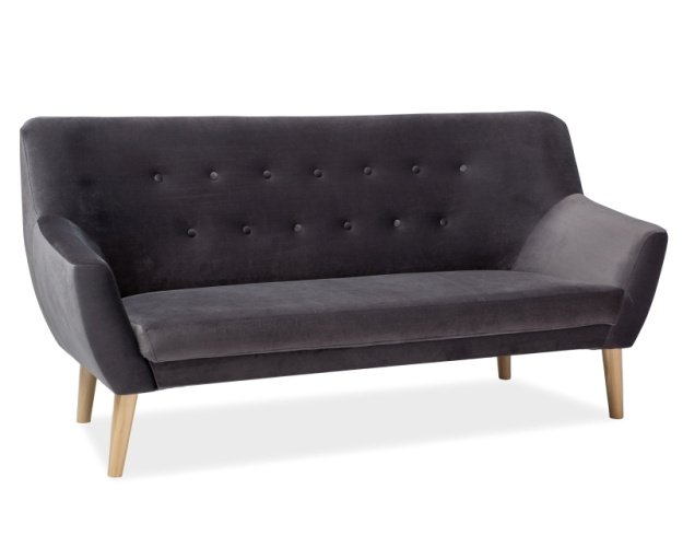 Sofa NOR3 Aksomas, Pilka Audinys 14 / Bukas 2