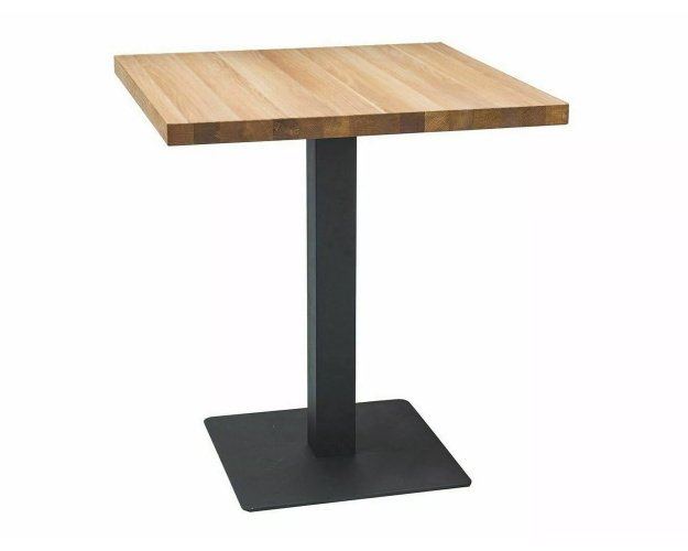 Kvadratinis valgomojo stalas 60x60 – ąžuolo efektas/juodas 2