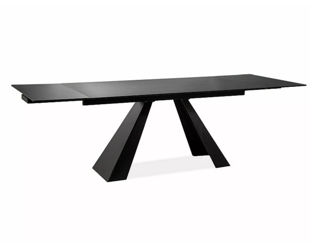 Juodas ištraukiamas valgomasis stalas MAT 160–240 × 90 cm | Stalai 2