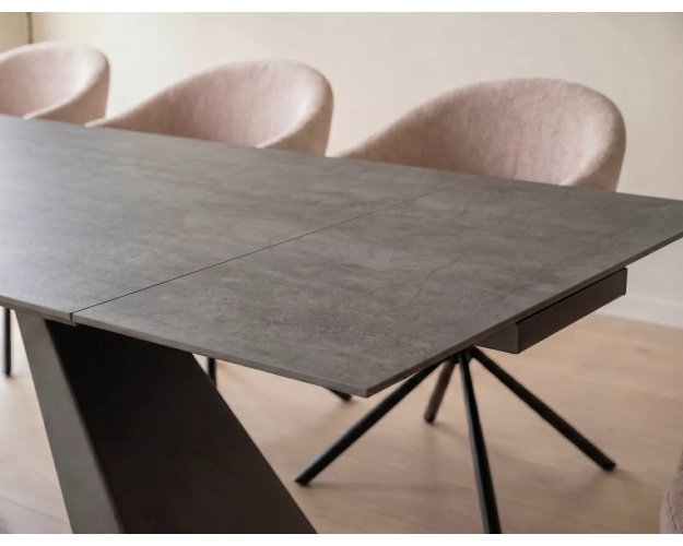 Stalas SAL CERAMIC | Keraminis stalviršis Pilkas marmuras/Juodas (160–