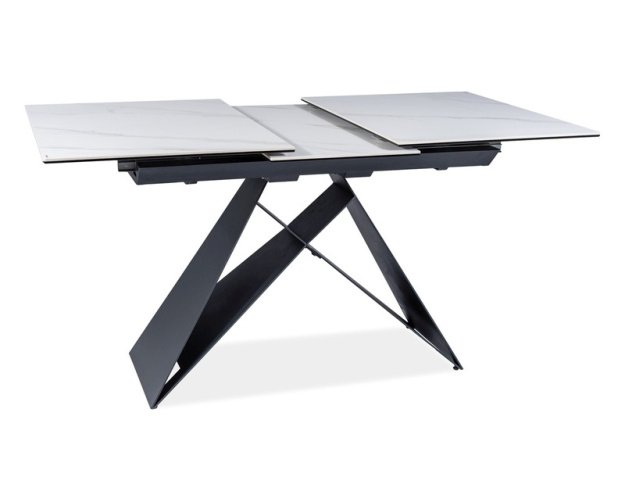 Stalas WES – baltas marmuro efektas / juodas MAT 120–160 x 80 2
