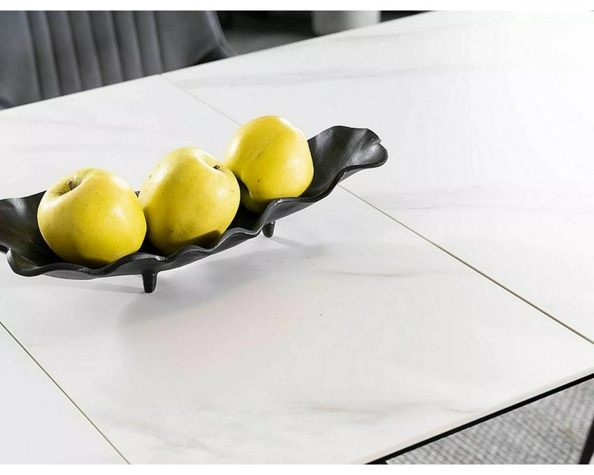 Stalas WES – baltas marmuro efektas / juodas MAT 120–160 x 80