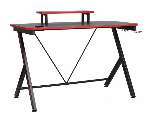 Darbo stalas su laminuotu stalviršiu ir laikikliais – juodas, 88 cm