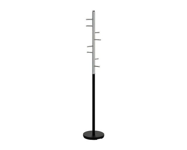 Metalinis drabužių pakabos stovas – juodas su chromu, Ø30 cm