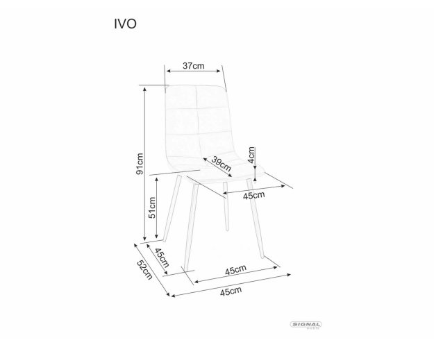 Valgomojo kėdė su juodu metalo rėmu – pilka Bluvel 14 2