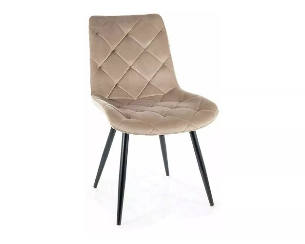 Velvet valgomojo kėdė – Bluvel 40 tamsiai smėlio, juodas metalinis rėm