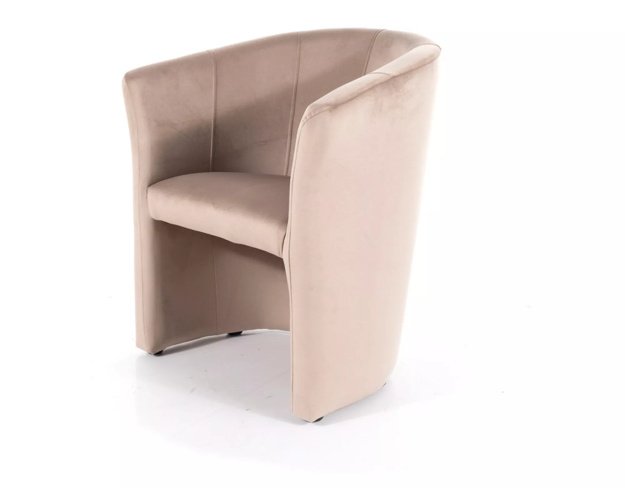 Velvetinis fotelis tamsiai smėlinės | Minkšti baldai