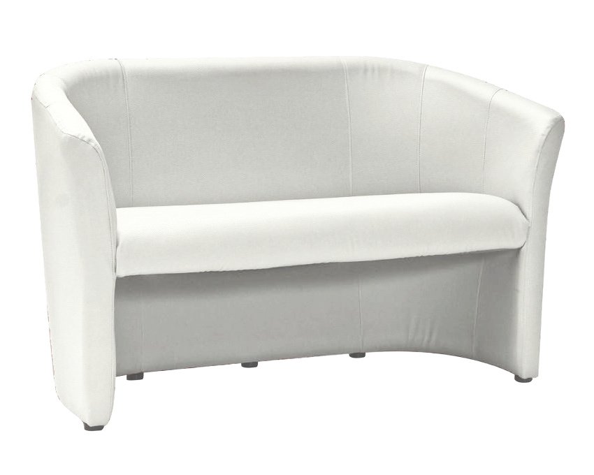 Sofa iš eko odos, balta — minkštas svetainės baldas