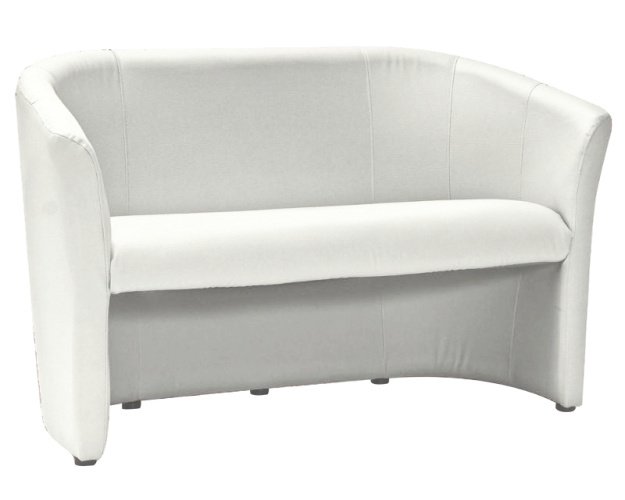 Sofa iš eko odos, balta — minkštas svetainės baldas