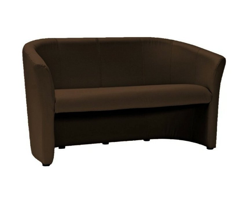 Trivietė eko odos sofa tamsiai ruda – minkšti baldai, 160 cm