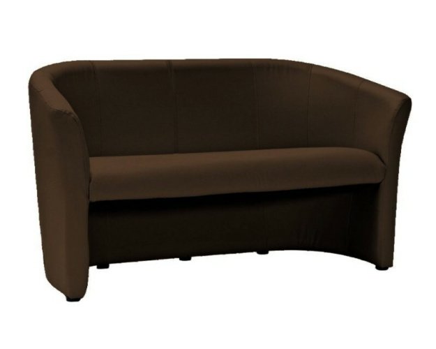 Trivietė eko odos sofa tamsiai ruda – minkšti baldai, 160 cm
