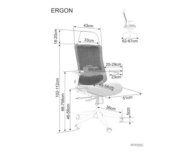 Ergonomiškas pasukamas biuro fotelis su galvos ir juosmens atrama