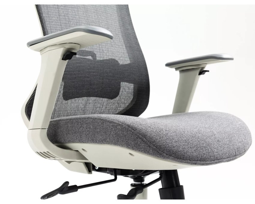 Ergonomiškas pasukamas biuro krėslas – pilkas, 136 kg apkrova
