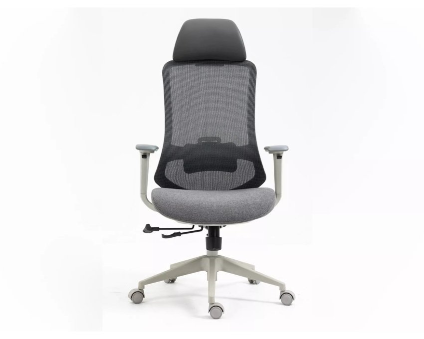 Ergonomiškas pasukamas biuro krėslas – pilkas, 136 kg apkrova