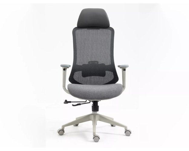 Ergonomiškas pasukamas biuro krėslas – pilkas, 136 kg apkrova