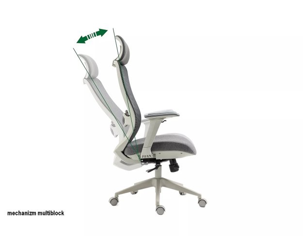 Ergonomiškas pasukamas biuro krėslas – pilkas, 136 kg apkrova