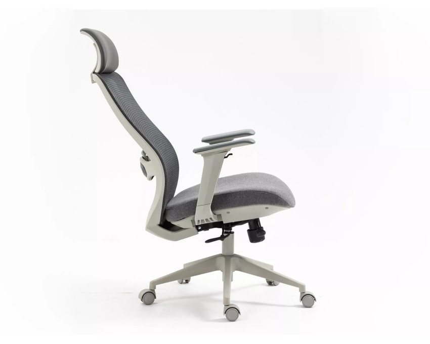 Ergonomiškas pasukamas biuro krėslas – pilkas, 136 kg apkrova