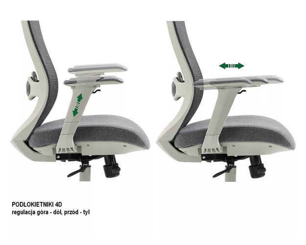 Ergonomiškas pasukamas biuro krėslas – pilkas, 136 kg apkrova
