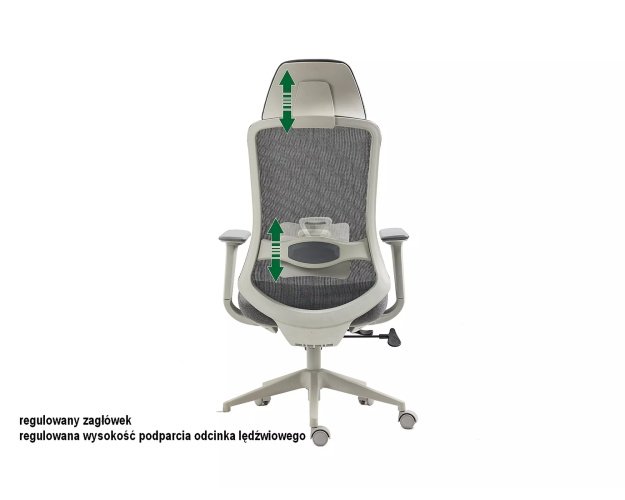 Ergonomiškas pasukamas biuro krėslas – pilkas, 136 kg apkrova