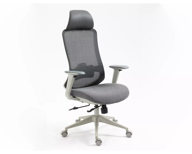 Ergonomiškas pasukamas biuro krėslas – pilkas, 136 kg apkrova