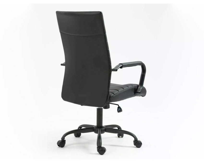 Pasukama kėdė iš dirbtinės odos su TILT mechanizmu – juoda