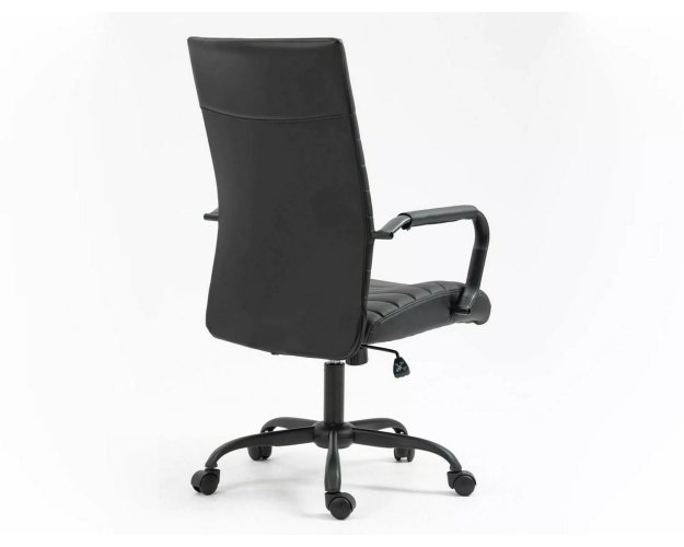 Pasukama kėdė iš dirbtinės odos su TILT mechanizmu – juoda
