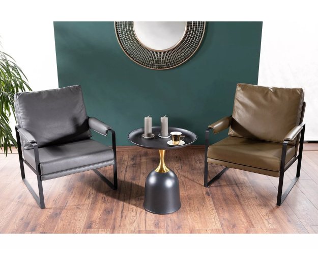 Žurnalinis staliukas „Libra“ juodas matinio metalo