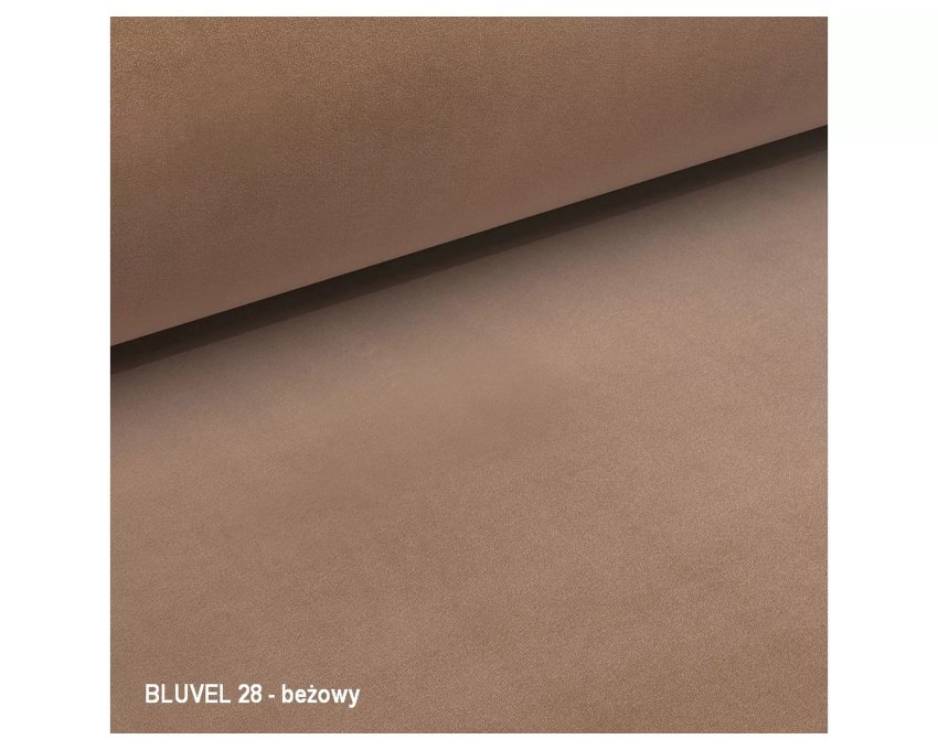 Aksominė 2 vietų sofa – smėlio Bluvel, metalinis auksinis rėmas