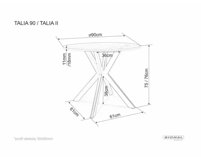 Stalas su keraminiu marmuro stalviršiu | Metalinis rėmas, baltas/juoda