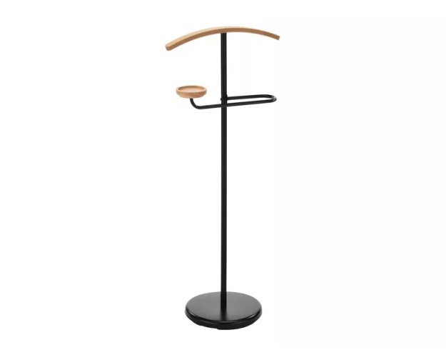 Medinė ir metalinė pakaba drabužiams – 29×45 cm, bukas/juoda