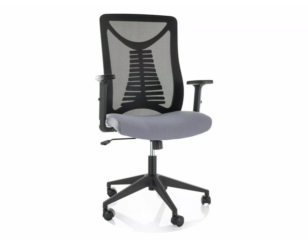 Pasukamas biuro fotelis su porankiais ir TILT mechanizmu – pilka/juoda