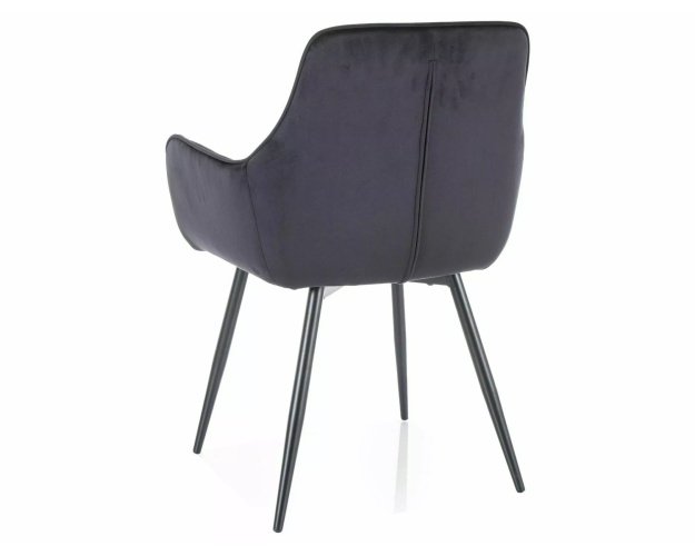 Veliūrinė valgomojo kėdė su metalo rėmu – juoda, Bluvel veliūras 2