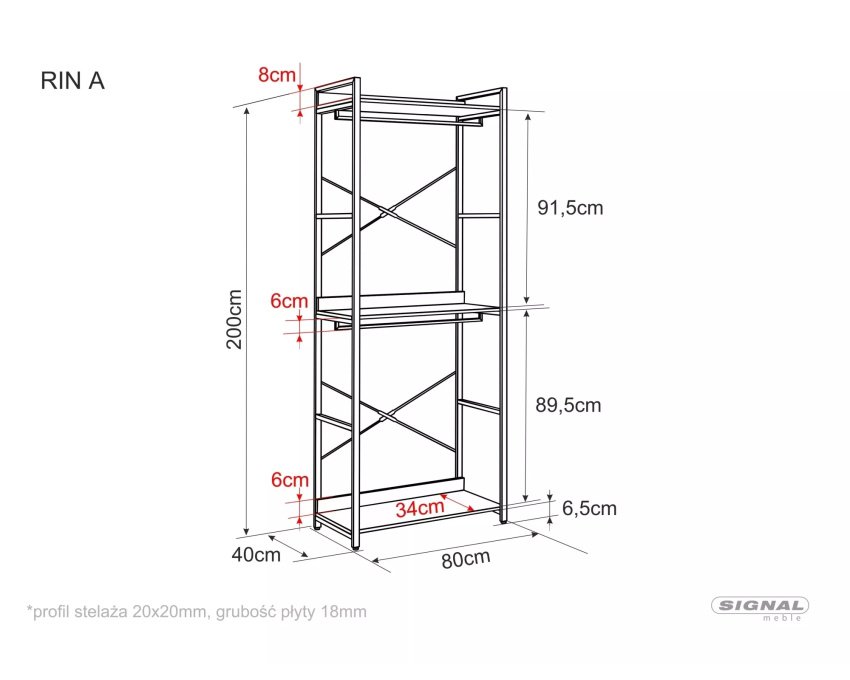 Lentyna-kabykla iš laminuotos plokštės su metaliniu rėmu – juoda