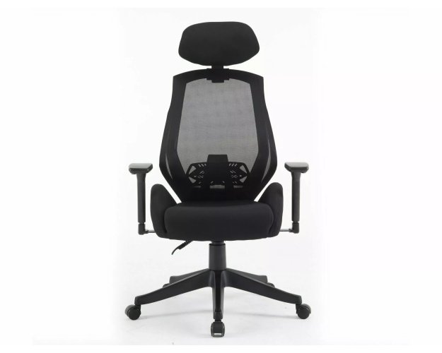 Ergonomiškas pasukamas biuro krėslas – juodas, iki 130 kg 2