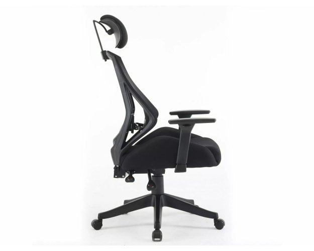 Ergonomiškas pasukamas biuro krėslas – juodas, iki 130 kg