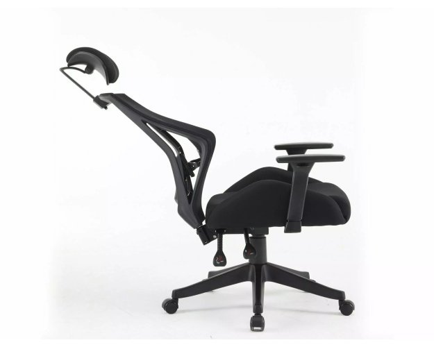 Ergonomiškas pasukamas biuro krėslas – juodas, iki 130 kg