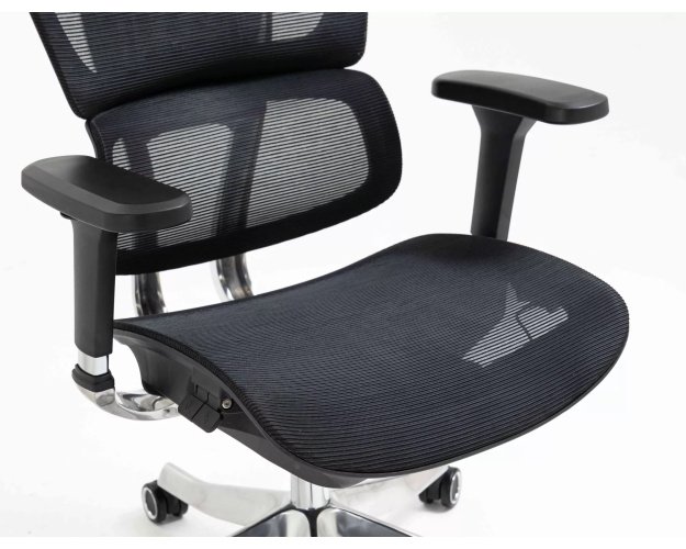 Ergonomiška biuro kėdė su sinchroniniu mechanizmu – juodas tinklelis