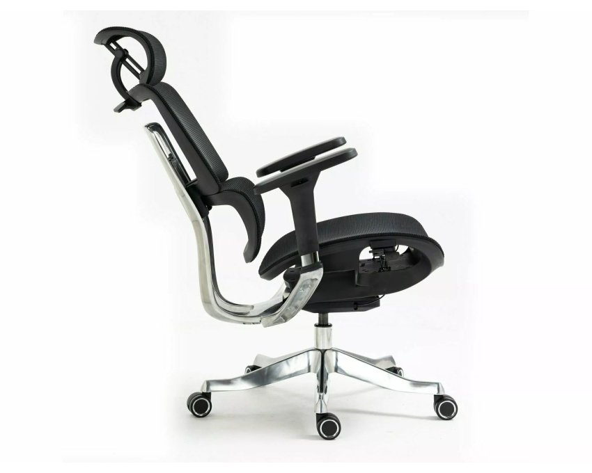 Ergonomiška biuro kėdė su sinchroniniu mechanizmu – juodas tinklelis
