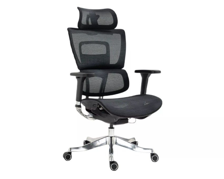 Ergonomiška biuro kėdė su sinchroniniu mechanizmu – juodas tinklelis