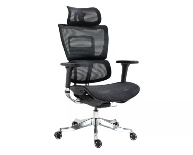 Ergonomiška biuro kėdė su sinchroniniu mechanizmu – juodas tinklelis