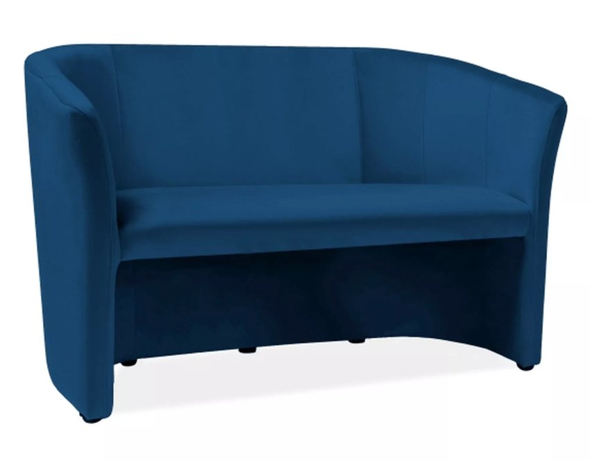 Aksominė dvivietė sofa tamsiai mėlyna – Minkšti baldai
