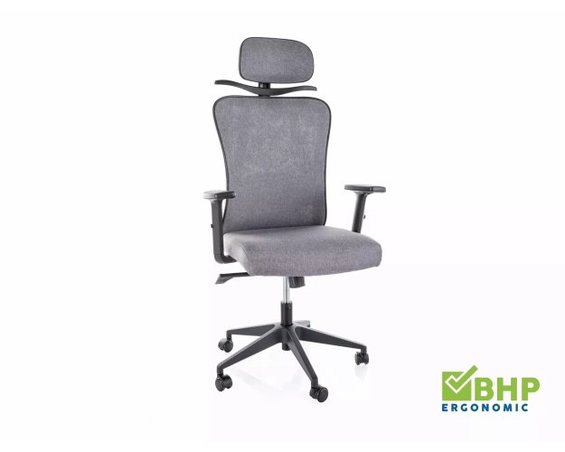 Ergonominis biuro fotelis su reguliuojamais porankiais – pilkas
